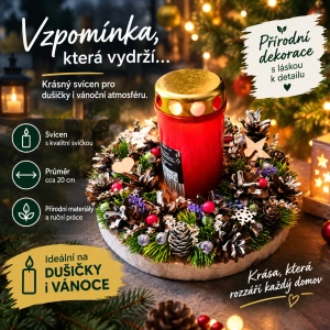 šiškový svícen 20 - 25 cm  pietní